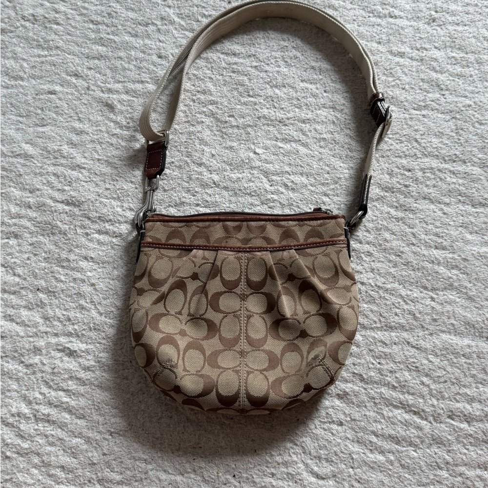 Coach Vintage Y2K Signature Medium Hobo Shoulder Bag Brown Canvas